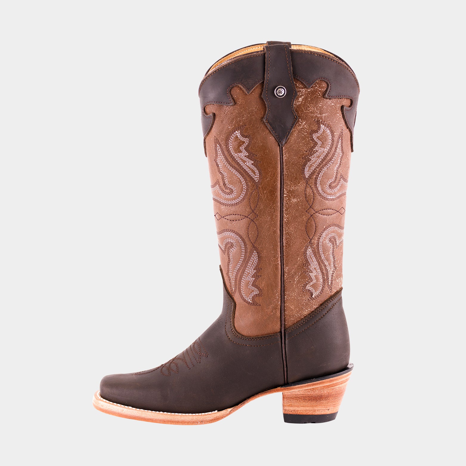 D5002 Bota rodeo de cuero crazy choco cafe Horsag